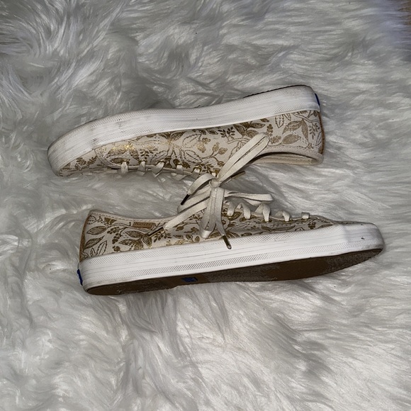 Keds x Riffle Paper Co. Gold and White Floral Sneakers - Picture 5 of 9